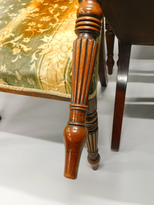 A set of eight George IV mahogany dining chairs, each with a reeded spindle turned support to the - Image 6 of 6