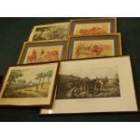 A collection of hunting prints, to include chromolithographs after Jalland, Going to Lincoln Fair,