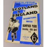 A football programme, for International match Scotland -v- England 10/4/1948 at Hampden Park