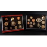 A 2009 delux proof coin set and a 2001 proof set collection, in original packaging