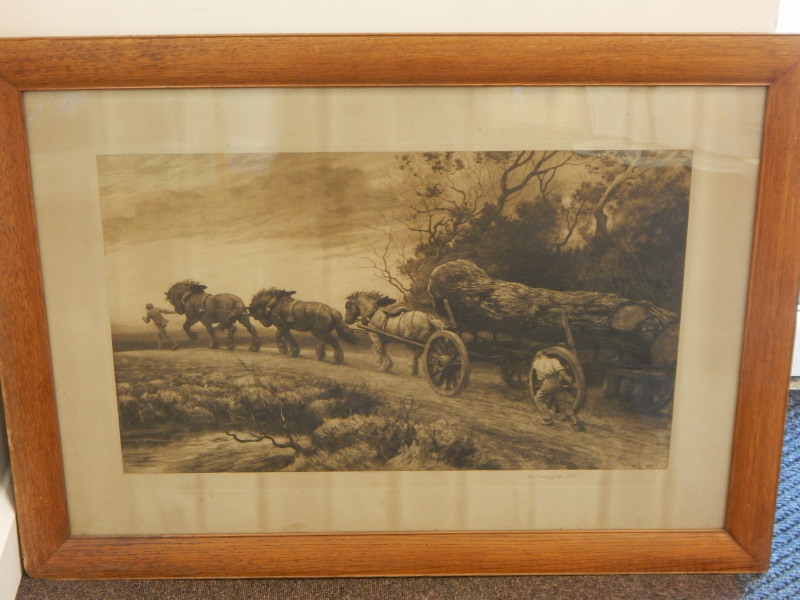 After Herbert Dicksee. The crest of the hill, etching, 57cm x 84cm - Image 2 of 4