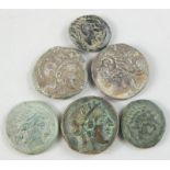 A collection of Ancient Greek and Ancient Greek replica coins, to include a silver Phillip III