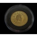 A Coenwulf gold penny, in plastic case, with certificate