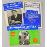 Football handbooks, Birmingham City - 1947-58, Bristol Rovers - 1955-56 and Trevor Smith