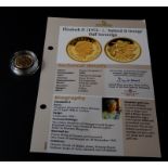 A Queen Elizabeth II proof gold half sovereign, with certificate