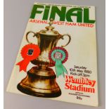 A football programme, for FA Cup Final 1980 Arsenal -v- West Ham United