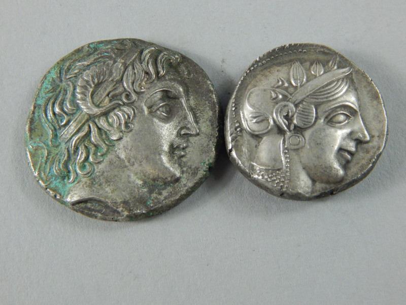 Two silver Tetradrachm, to include one with the helmeted head of Athena. - Image 2 of 2