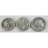 Three Roman Republic silver Denarius, one cast with Hosidios Geta, circa 68BC, another Lucratius