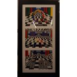 Martin Page (1949-2013). Lifespan triptych 4/20, a framed limited edition coloured print