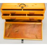 A pine and ply tool case, with a fitted interior, 80cm wide.