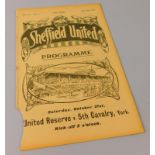 A football programme, for Sheffield United -v- Lincoln City, 14th October 1916