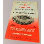 A football programme, for FA Cup Final 1963 Leicester City -v- Manchester United