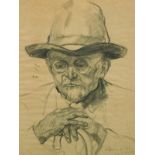 Edward Hurst (20thC). Portrait of a gentleman, sketch, signed and dated 1933, 50cm x 37cm