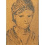 O K (20thC). Head and shoulders portrait, sketch, 34cm x 24cm