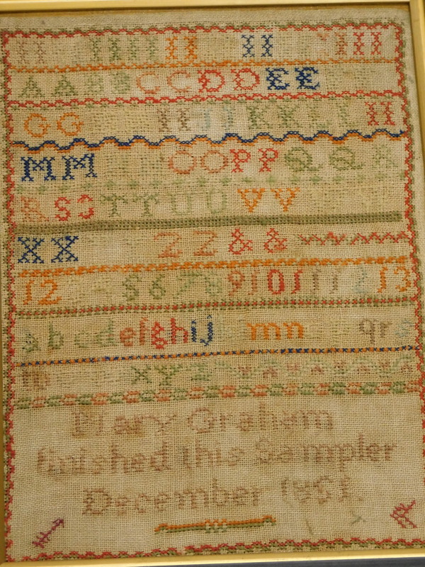 An early 19thC sampler, stitched by Jane White, aged 9 years, 1825 and another by Mary Graham, - Image 3 of 3