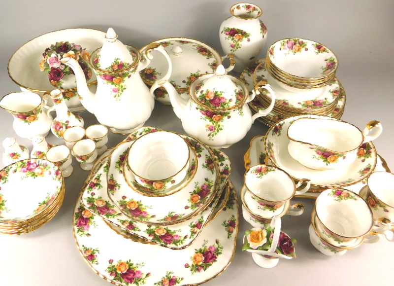 A quantity of Royal Albert Old Country Roses tea and dinnerware, to include teapot, coffee pot,