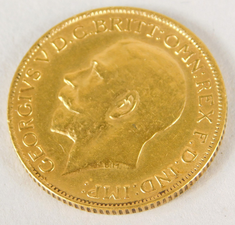 A George V 1912 full gold sovereign.