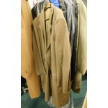 Various gentleman's coats, a morning suit, a mac etc