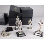 Six Royal Hampshire pewter sculptures, depicting an RAF Tornado pilot, Royal Artillery Sergeant in