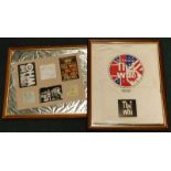 A facsimile framed montage of The Who related items, to include some signatures, a version of a