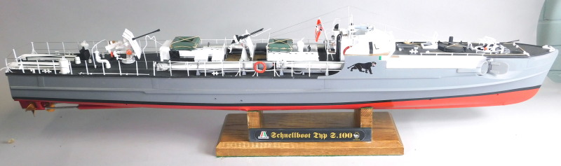 An Italeri Echnellboot type 100 scale model Schnellboot