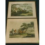 A pair of hunting prints after Hewitt, titled Fox Hunting and Fox Hunting 2nd, 31cm x 42cm