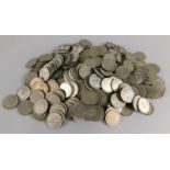 A large quantity of mainly nickel silver sixpences etc.