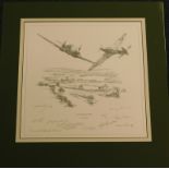 After Nicholas Trudgian. Close Encounter, artist signed monochrome print, also signed by various