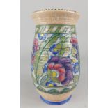 A Crown Ducal Charlotte Rhead vase, with tube lined decoration, signed to underside, 22cm high