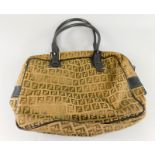A ladies Fendi canvas and leather bag.