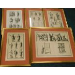 Various 19thC French Neo-Classical prints, various sizes etc.