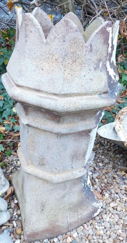 A stoneware glazed chimney pot etc.