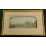 A 19thC Baxter type coloured print, depicting Crystal Palace, 15cm x 32cm