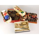 A collection of toys, to include two Pelham puppets, a Coronation coach, two heavy die-cast aircraft