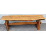 A rustic elm bench or seat, 134cm wide