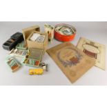 Miscellaneous items, to include cigarette cards, a book titled Links with the Past, coins, a die-