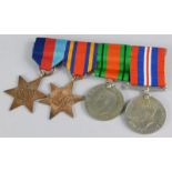 A set of four First World War medals, awarded to a Gunner R Palmer of the Royal Artillery, sold with