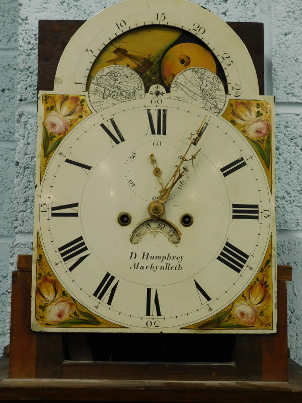 D. Humphrey, Machynlleth. An early to mid 19thC longcase clock, the painted arch dial with revolving - Bild 2 aus 4