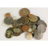 Miscellaneous coins, to include a George III cartwheel penny etc.