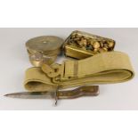 A collection of militaria, to include a Trench Art officers' cap, made from a shell with Royal