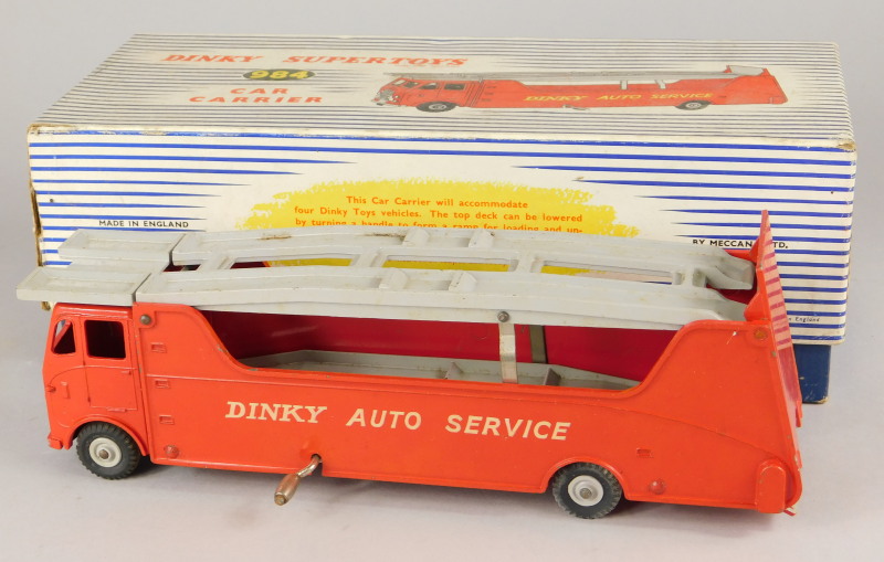 A Dinky Supertoys car carrier, number 984, boxed.