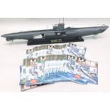 A U96 U-boat 1:48 scale, made by Hachette Part Works Ltd., with magazines etc.