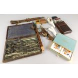 Miscellaneous items, to include a drawing set, a Tiffany & Co. set of playing cards, pipe, African