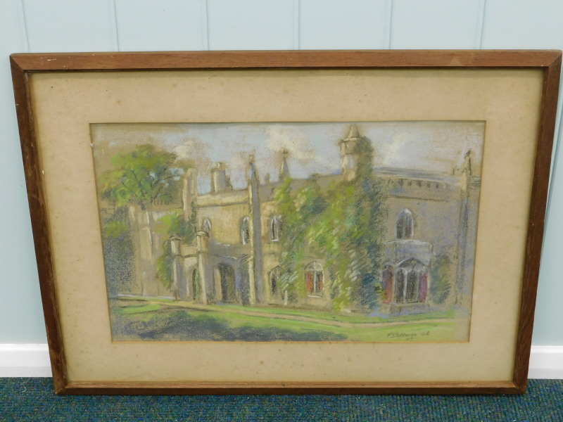 Fred Stubbings (20thC). Country house, pastel, signed and dated (19)48, 30cm x 46cm - Bild 2 aus 4