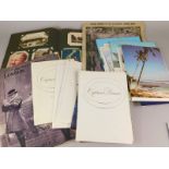 A collection of ephemera, to include cruise liner menus, Illustrated London News, an album of