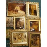 Various late 19th/early 20thC crystoleums, to include an example in an Art Nouveau style frame