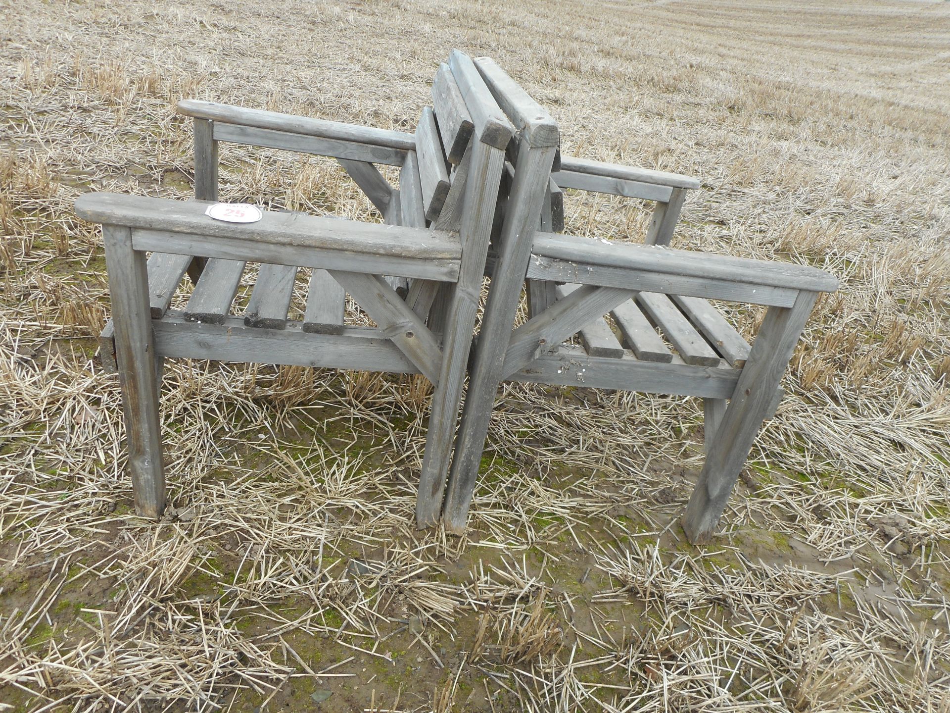 2 WOODEN GARDEN CHAIRS