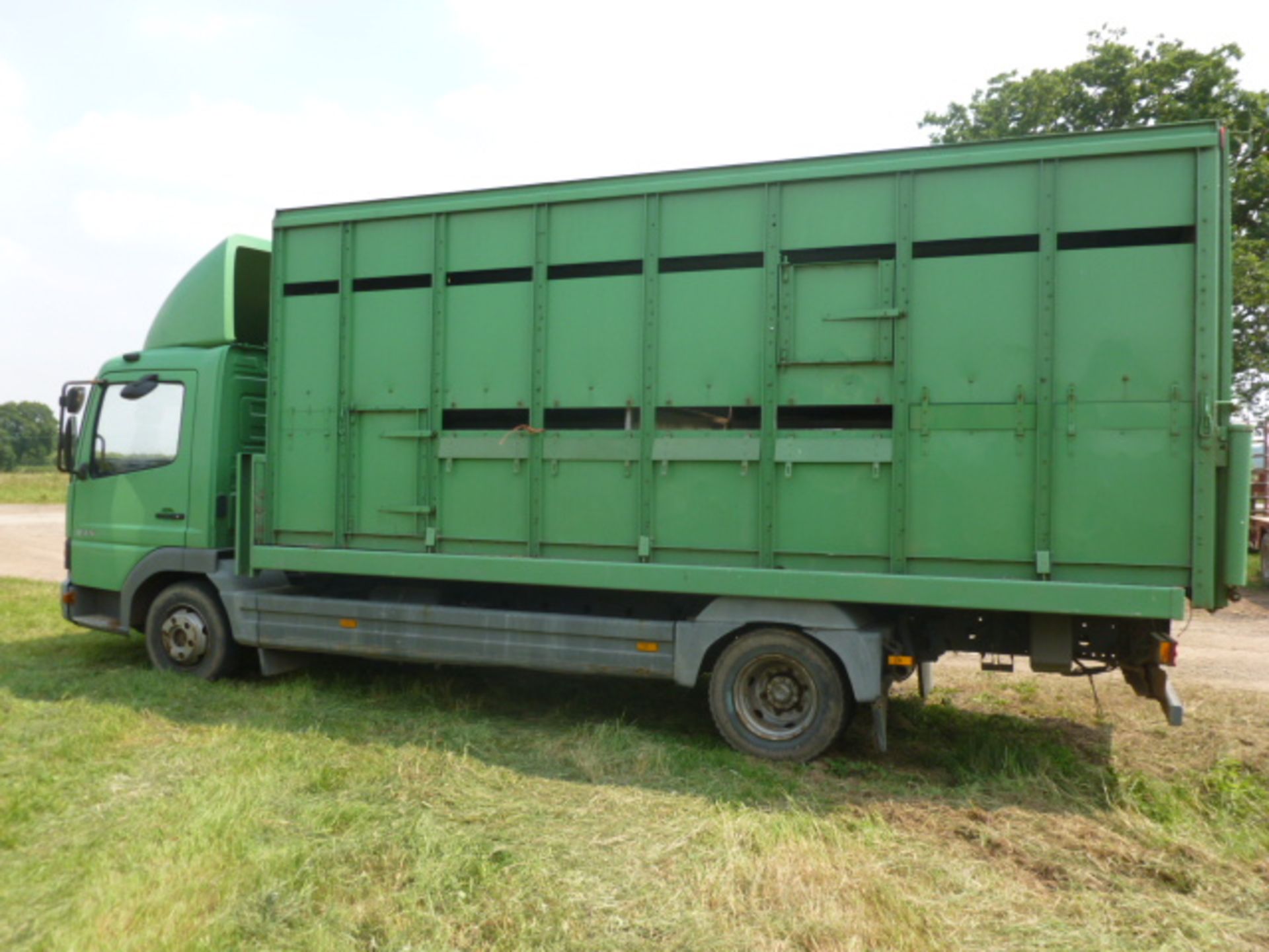 MERCEDES ATEGO 815 STOCK LORRY WITH WILLIAMS 18FT LIVESTOCK CONTAINER WITH DIVIDING GATES REG BU02 - Image 2 of 7