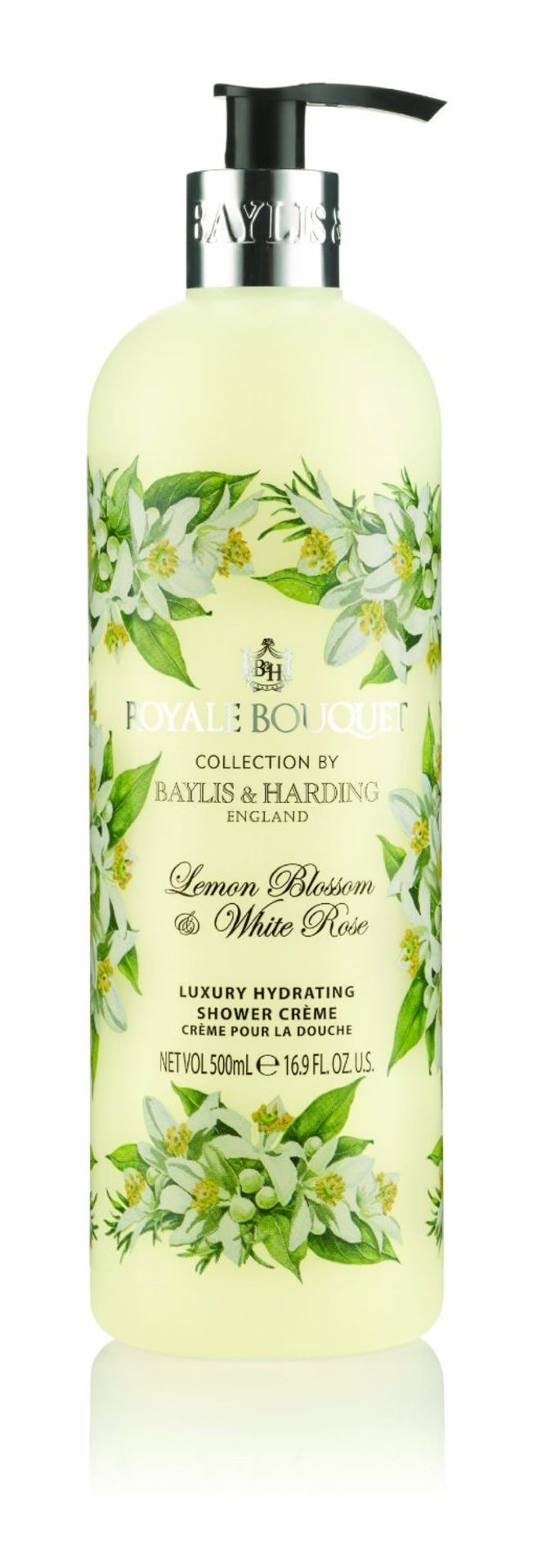 V Brand New 6 x 500ml Baylis and Harding Lemon Blosson and White Rose Luxury Hydrating Shower