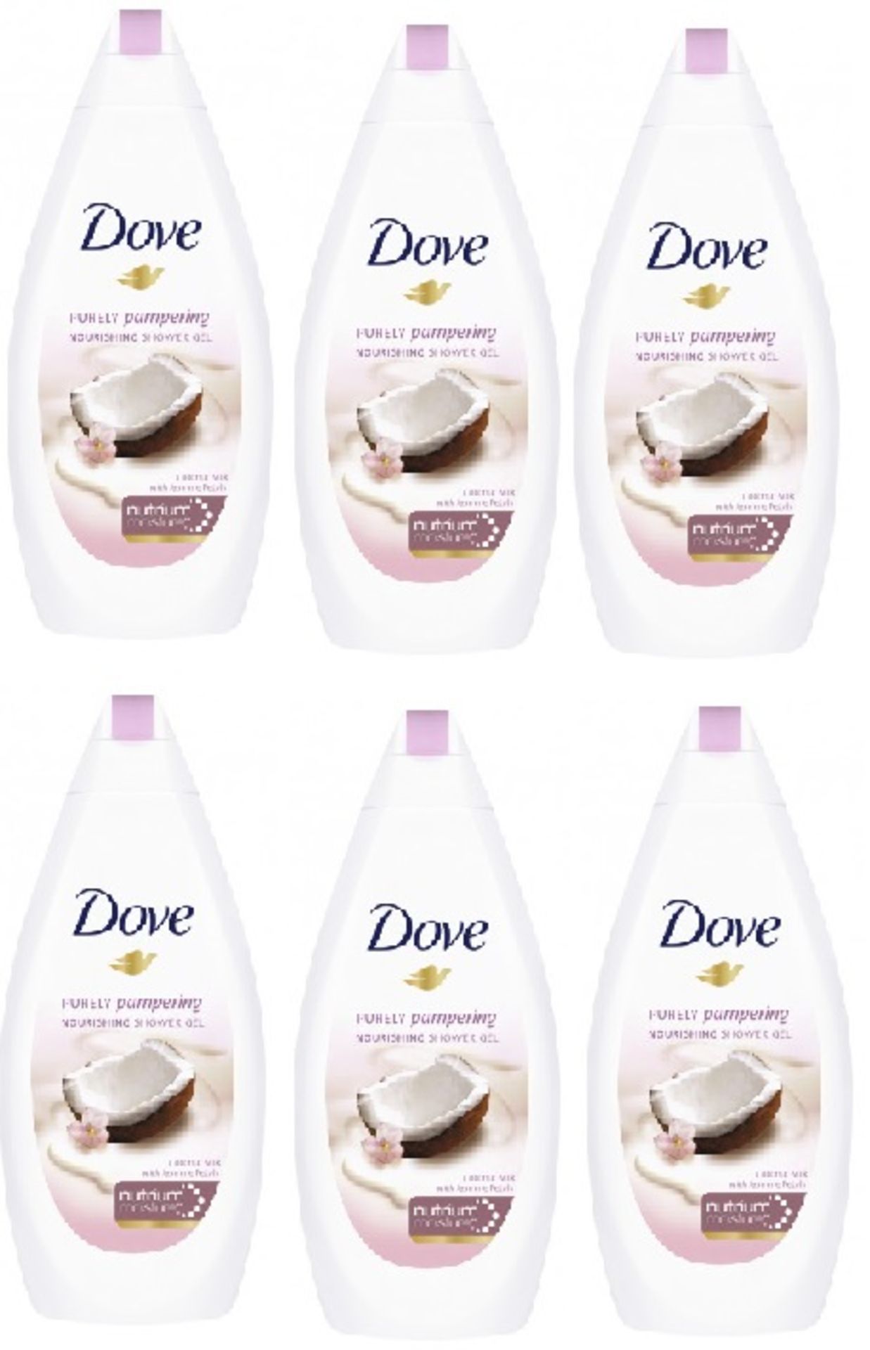 V Brand New 6 x 500ml Dove Purely Pampering Body Wash Tesco Price £23.40 for 6 X 2 YOUR BID PRICE TO